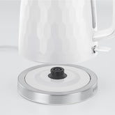 Russell Hobbs Honeycomb Electric Kettle 1.7L – 3kW Fast Boil Cordless White Kettle with Perfect Pour Spout & Removable Anti-Scale Filter